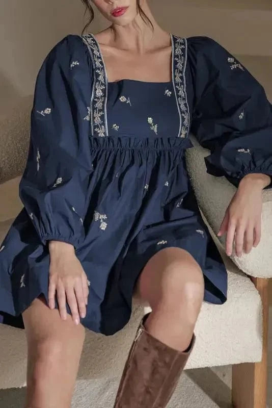 Mini Dresses Embroidered Elegance Mini Dress