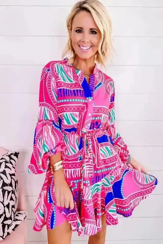 Mini Dresses Enchanted Rose Ruffled Mini Dress