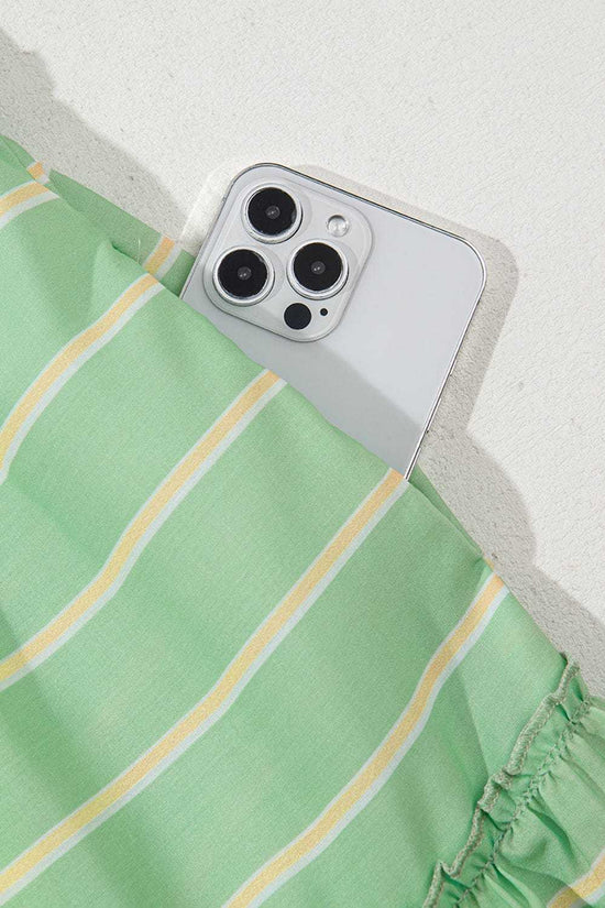 Mini Dresses Evergreen Stripe Frill Dress