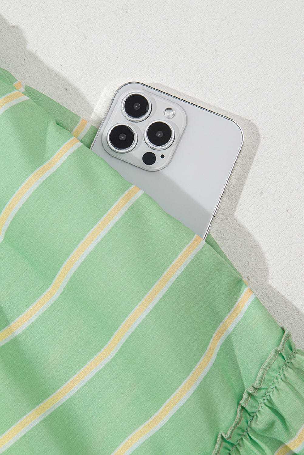 Mini Dresses Evergreen Stripe Frill Dress