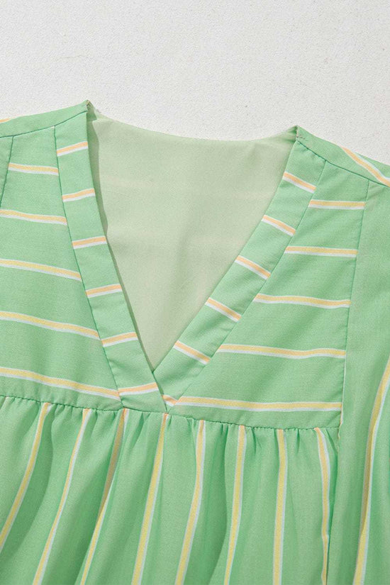 Mini Dresses Evergreen Stripe Frill Dress