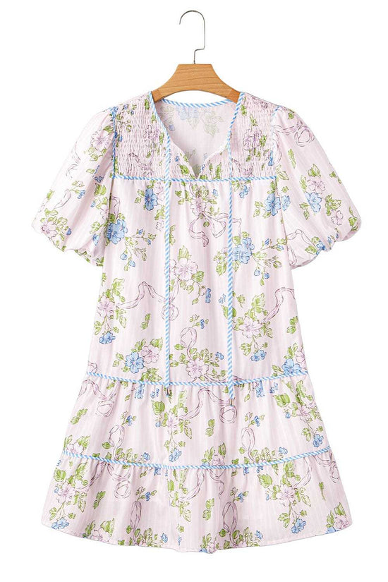 Mini Dresses Fashionfitz Blush Bloom Stripe Dress for Every Occasion