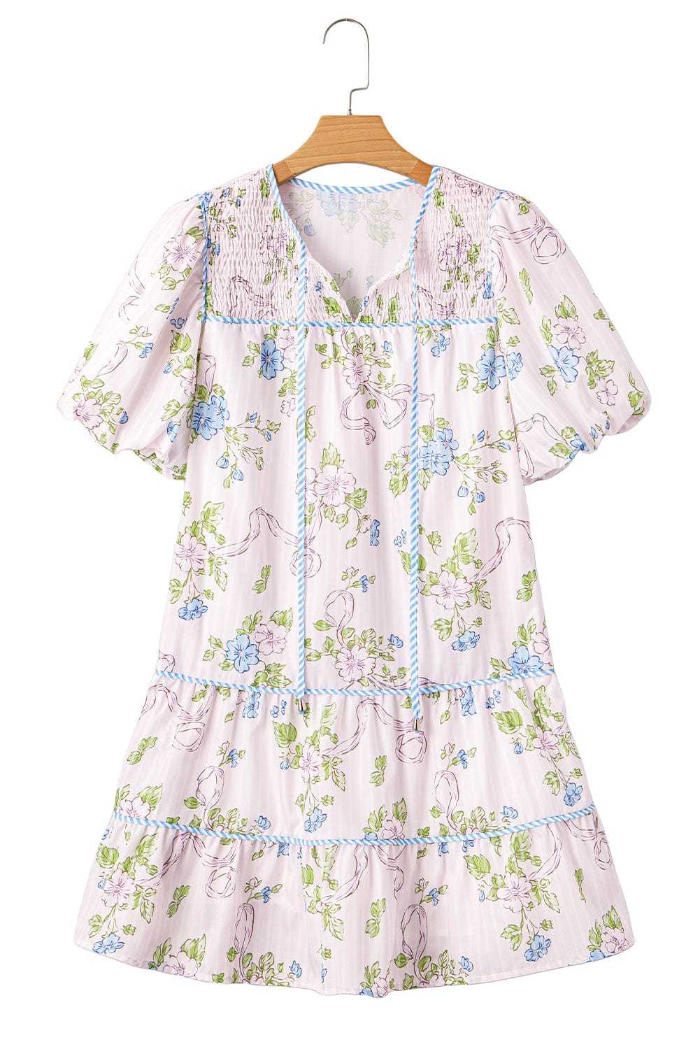 Mini Dresses Fashionfitz Blush Bloom Stripe Dress for Every Occasion