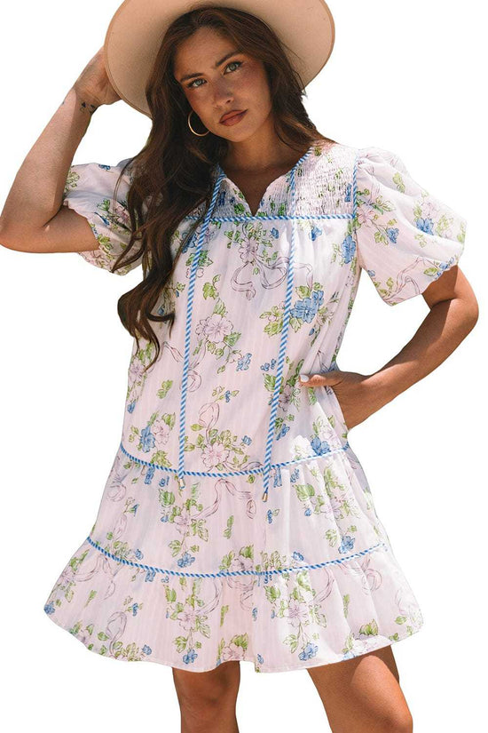 Mini Dresses Fashionfitz Blush Bloom Stripe Dress for Every Occasion