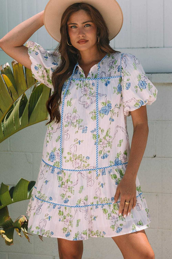 Mini Dresses Fashionfitz Blush Bloom Stripe Dress for Every Occasion