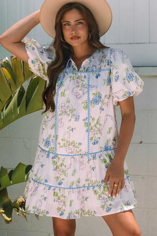 Mini Dresses Fashionfitz Blush Bloom Stripe Dress for Every Occasion