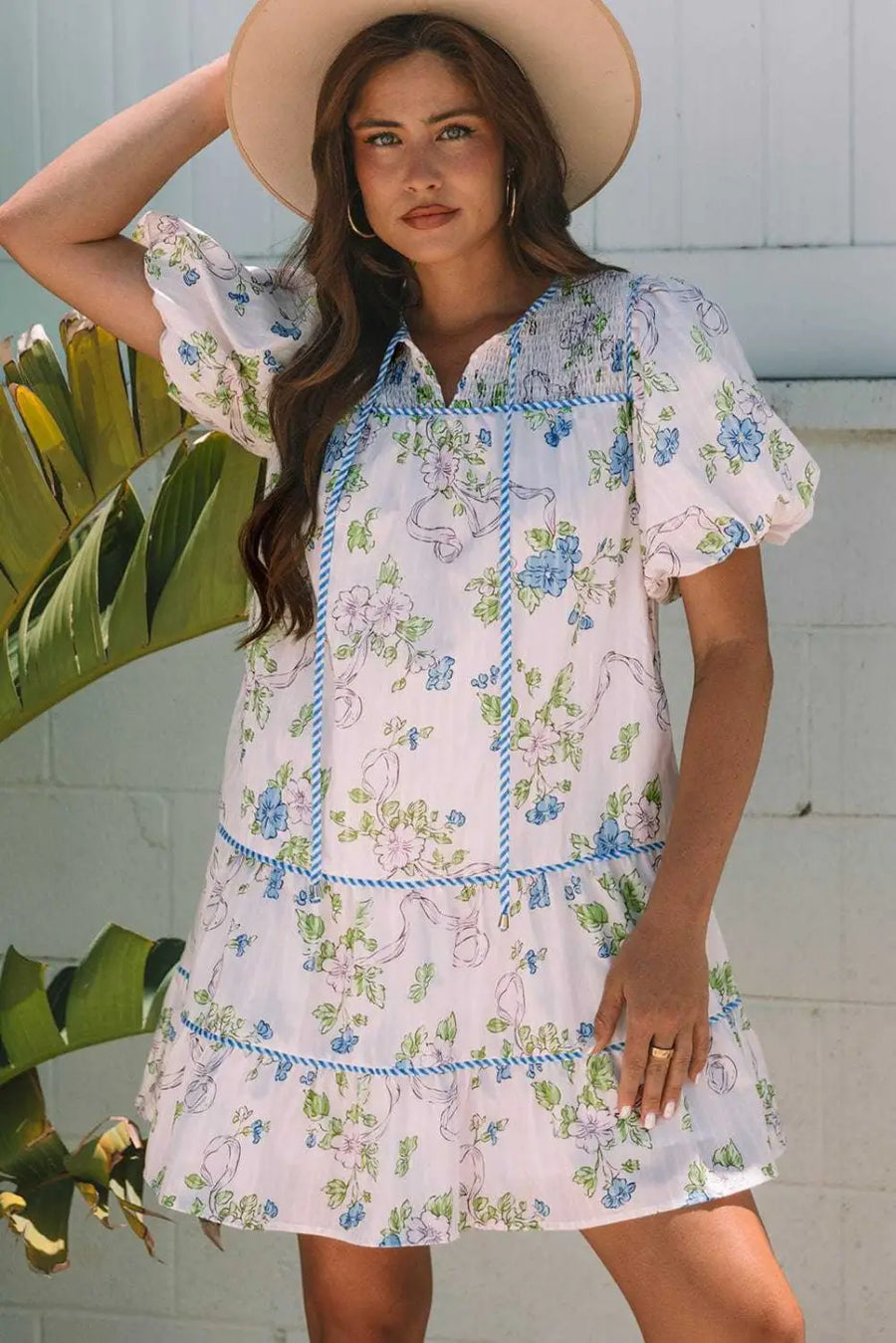 Mini Dresses Fashionfitz Blush Bloom Stripe Dress for Every Occasion