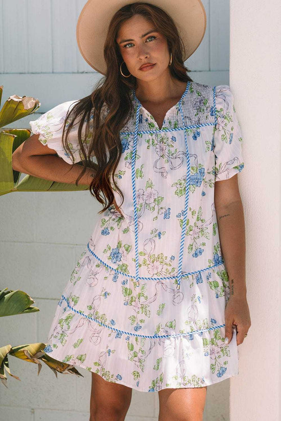 Mini Dresses Fashionfitz Blush Bloom Stripe Dress for Every Occasion