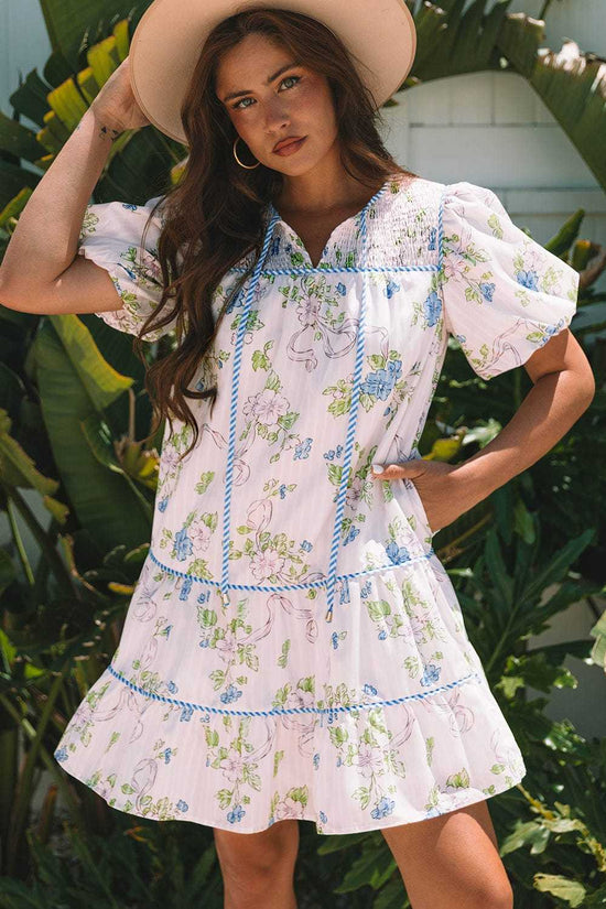 Mini Dresses Fashionfitz Blush Bloom Stripe Dress for Every Occasion