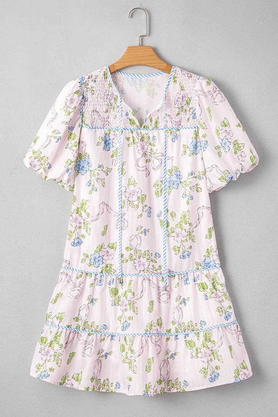 Mini Dresses Fashionfitz Blush Bloom Stripe Dress for Every Occasion