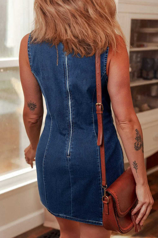 Mini Dresses Fashionfitz Sleek Mini Denim Dress for Stylish Looks