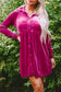 Mini Dresses Fashionfitz Velvet Button Up Dress for Stylish Comfort