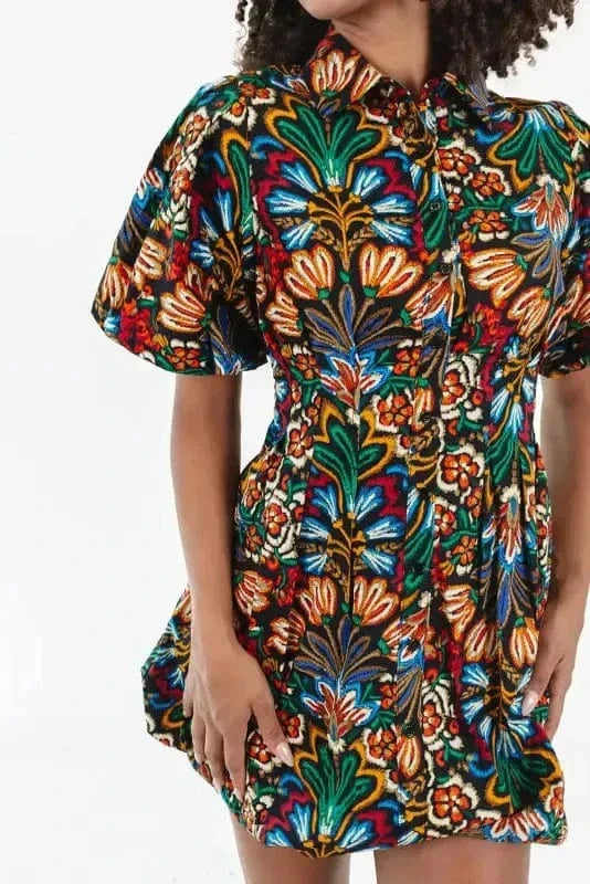 Mini Dresses Floral Joy Puff Mini Dress