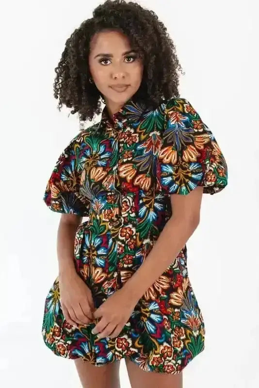 Mini Dresses Floral Joy Puff Mini Dress