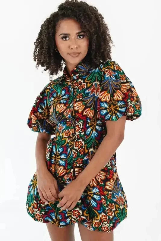 Mini Dresses Floral Joy Puff Mini Dress