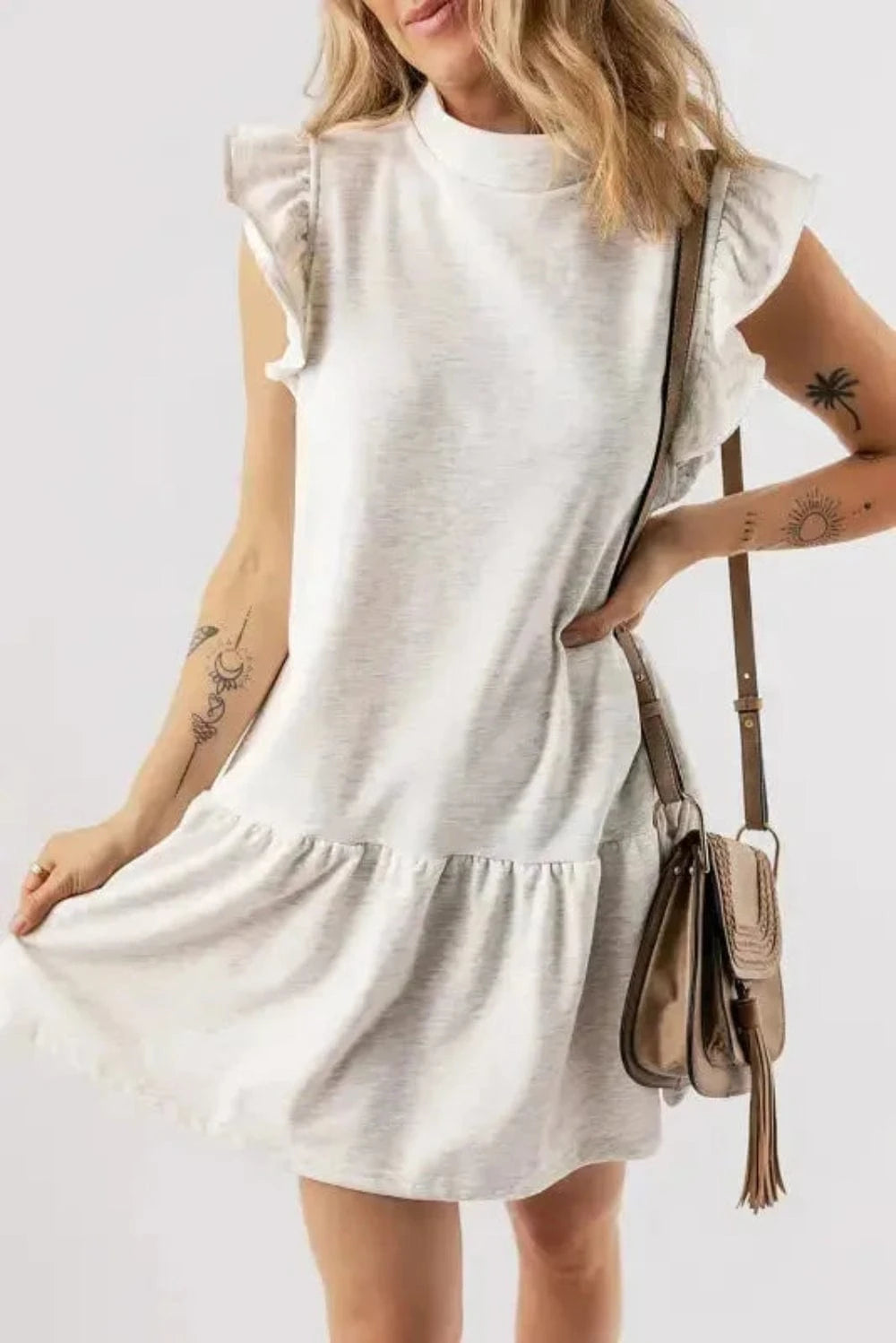 Mini Dresses Flutter Sleeve Shift Mini Dress
