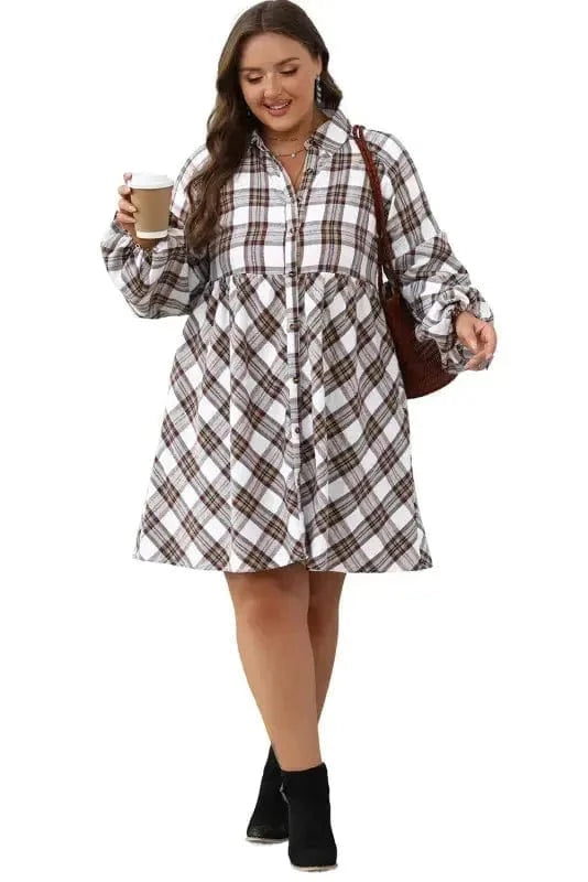 Mini Dresses Frolic in Plaid Swing Dress