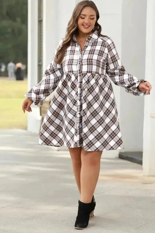 Mini Dresses Frolic in Plaid Swing Dress