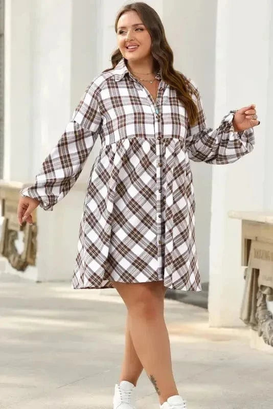 Mini Dresses Frolic in Plaid Swing Dress
