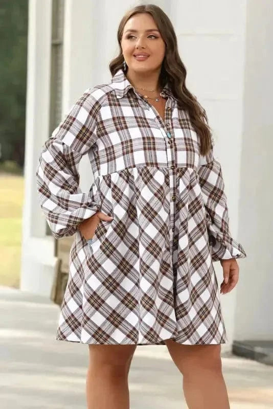 Mini Dresses Frolic in Plaid Swing Dress