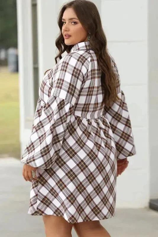 Mini Dresses Frolic in Plaid Swing Dress