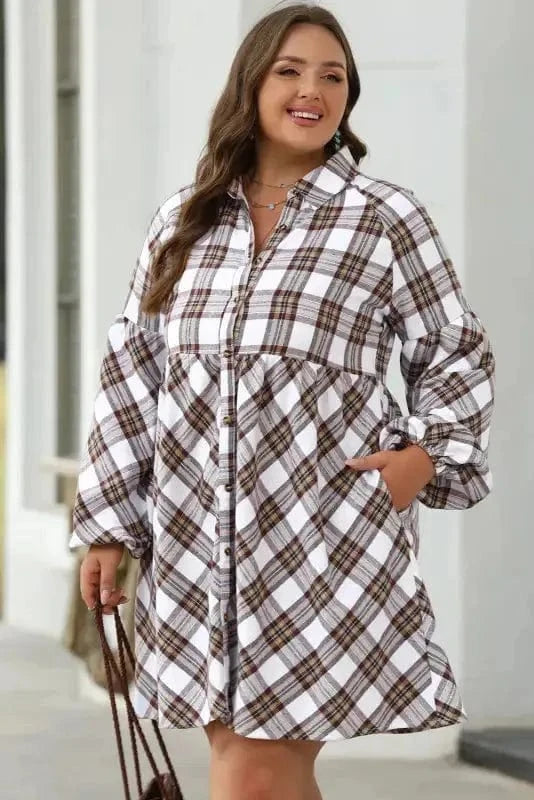 Mini Dresses Frolic in Plaid Swing Dress
