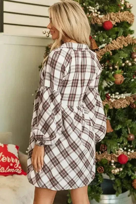 Mini Dresses Frolic in Plaid Swing Dress