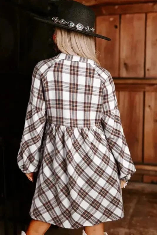Mini Dresses Frolic in Plaid Swing Dress