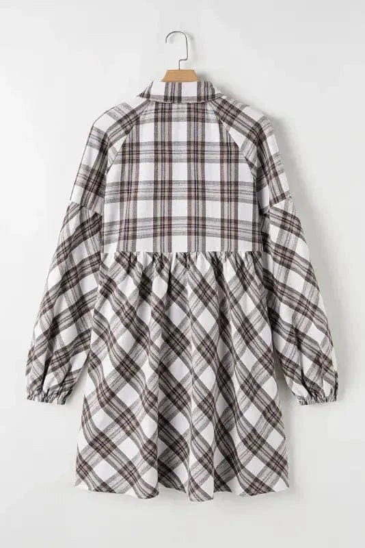 Mini Dresses Frolic in Plaid Swing Dress