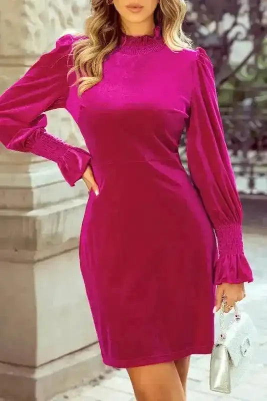 Mini Dresses Gala Velvet Puff Dress