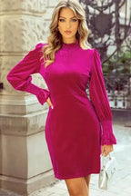 Mini Dresses Gala Velvet Puff Dress