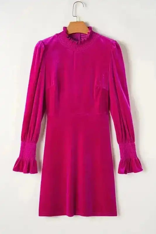 Mini Dresses Gala Velvet Puff Dress