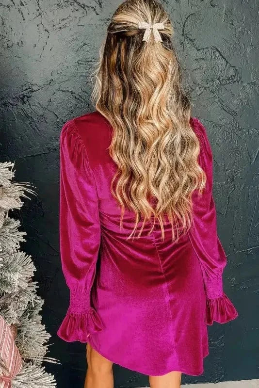 Mini Dresses Gala Velvet Puff Dress