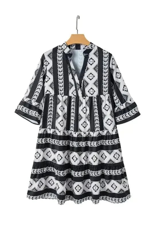 Mini Dresses Geometrix Cascade Ruffled Dress