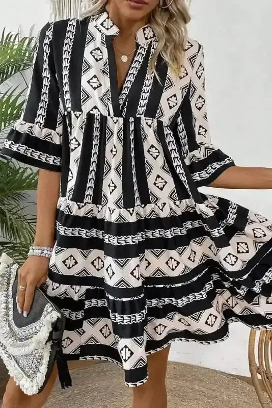 Mini Dresses Geometrix Cascade Ruffled Dress