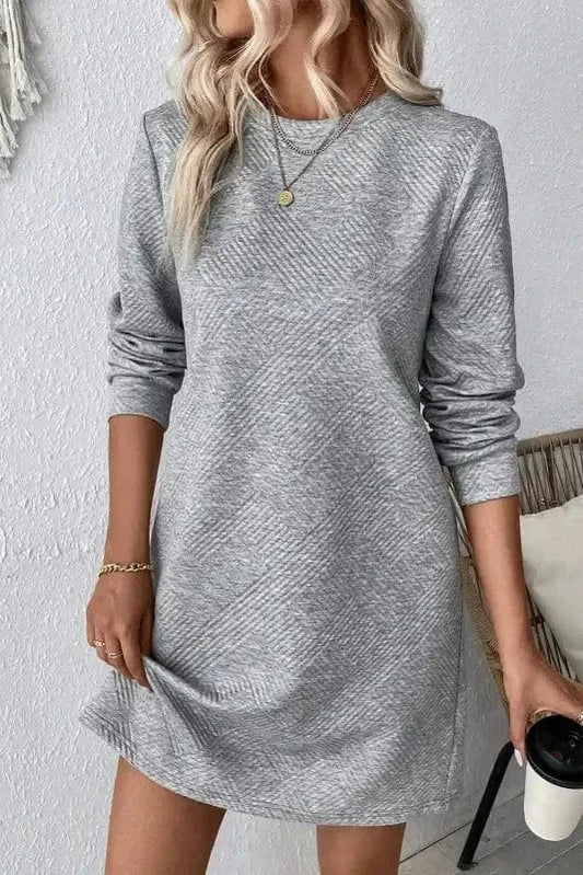 Mini Dresses Gray / S / 97%Polyester+3%Elastane Urban Textures Shift Dress