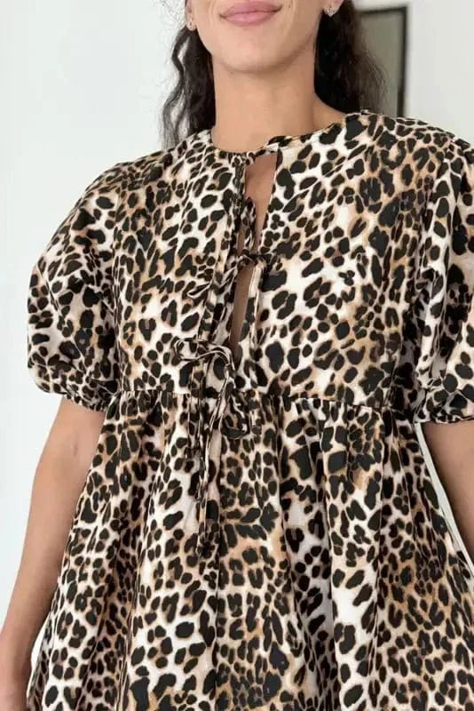 Mini Dresses Leopard Chic Flared Dress