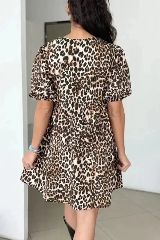 Mini Dresses Leopard Chic Flared Dress