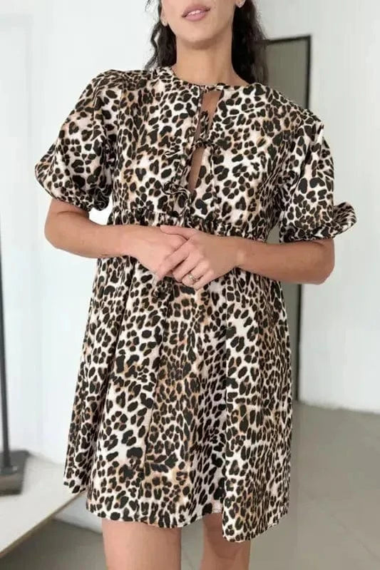 Mini Dresses Leopard Chic Flared Dress