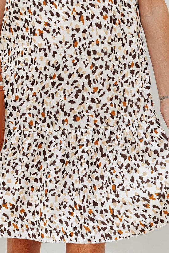 Mini Dresses Leopard Ruffled Mini Dress