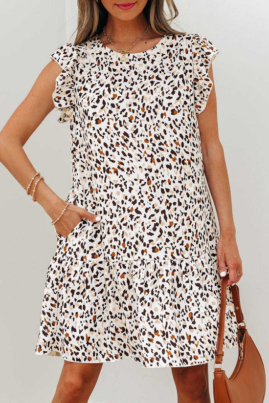 Mini Dresses Leopard Ruffled Mini Dress
