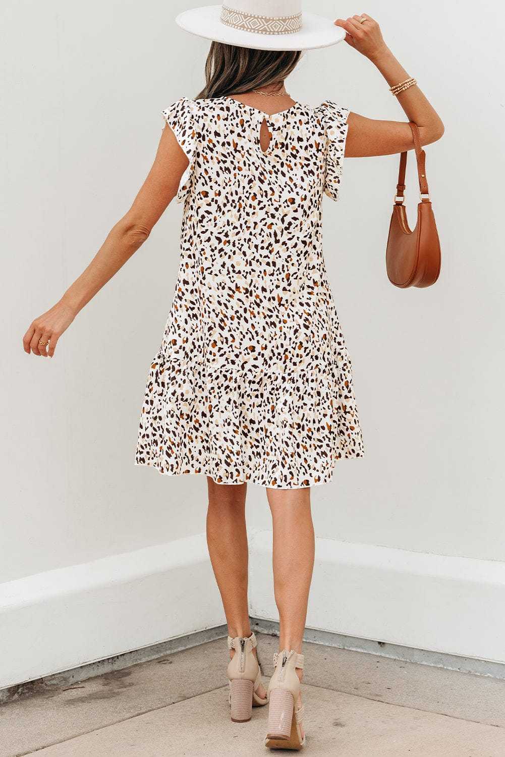 Mini Dresses Leopard Ruffled Mini Dress