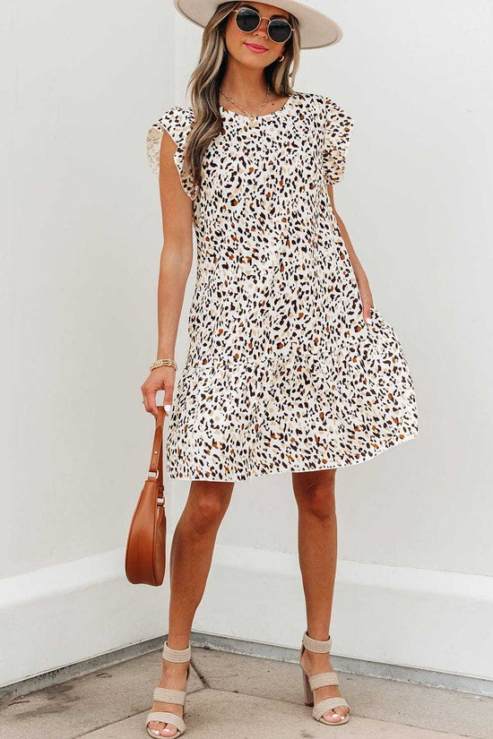 Mini Dresses Leopard Ruffled Mini Dress