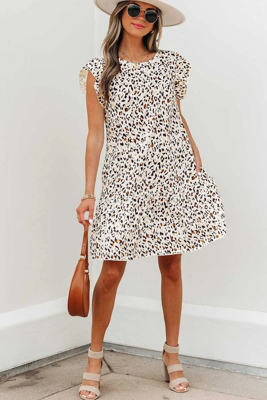 Mini Dresses Leopard Ruffled Mini Dress
