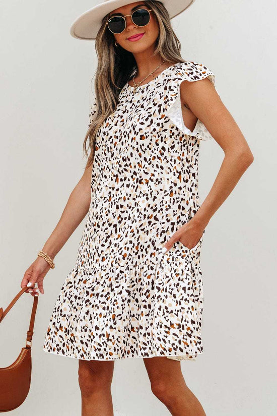 Mini Dresses Leopard Ruffled Mini Dress