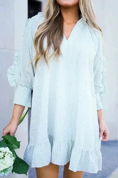 Mini Dresses Myosotis / S / 50%Polyester+50%Cotton Petite Elegance Ruffled Dress