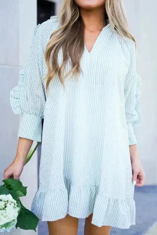 Mini Dresses Myosotis / S / 50%Polyester+50%Cotton Petite Elegance Ruffled Dress