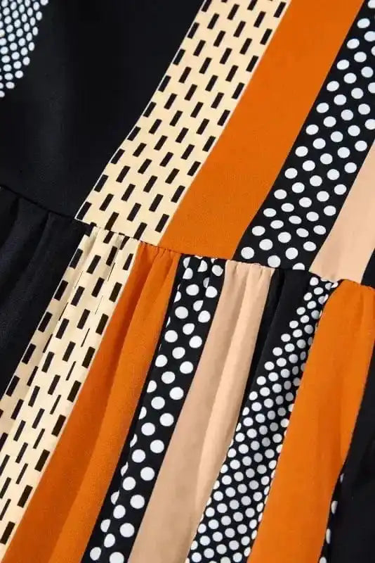 Mini Dresses Noir Polka Ruffle Mini Dress