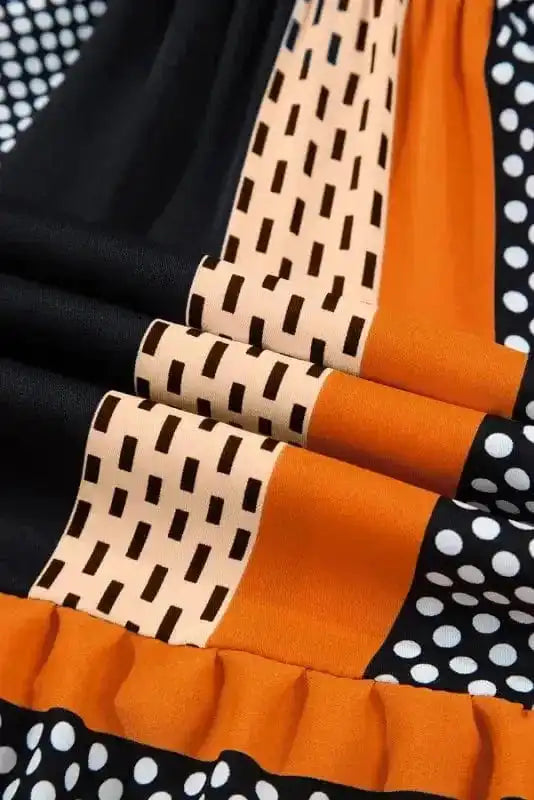 Mini Dresses Noir Polka Ruffle Mini Dress