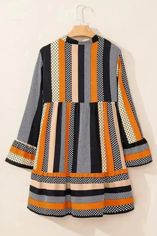 Mini Dresses Noir Polka Ruffle Mini Dress